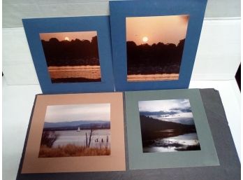 Four Matted Photographs Of Water Scenes  Riverside, CT  & Columbia River - 3 Signed By Hermine Duthie  212/WAB