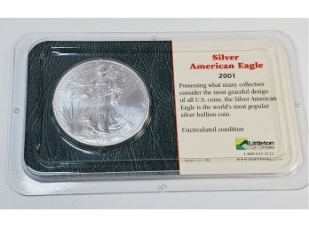 2001 Silver Eagle Uncirculated Sealed In Plastic