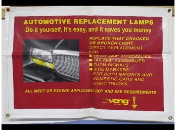 Veng Lighting Automotive Headlights Gas Station / Repair Shop Hanging Vinyl Banner - 3ft X 2ft Size