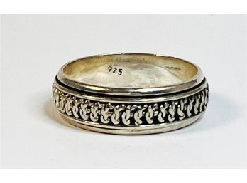 New Large Size Sterling Silver 2 Layered Spinner Ring  Size : 13