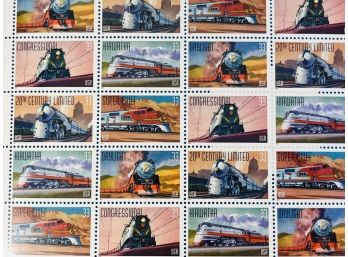 1999 US 33 Cent Stamps Sheet Of 20 All Aboard Train  Stamps Sealed
