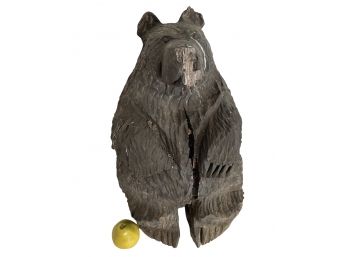 Hand Carved Primitive Wood Bear