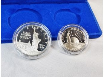 1986-s United States Liberty Proof Coin Set Silver Dollar $1 & CLAD Half Dollar
