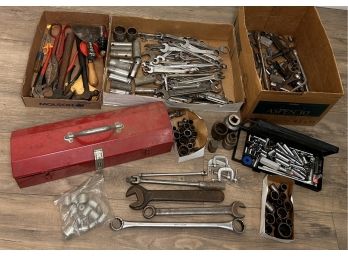 Huge Lot Of Tools - Wrenches, Sockets, Snap On, Husky And Various Other Brands