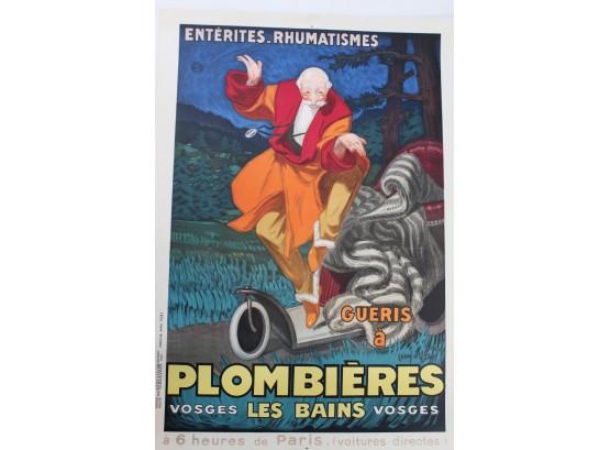 Plombieres 1931  JEAN D'YLEN (1866-1938) Linen Backed