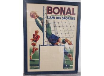 Bonal Soccer Poster 1930s Original Framed