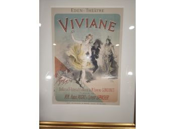 Jules Cheret Viviane 1896 Original - Amazing Frame!