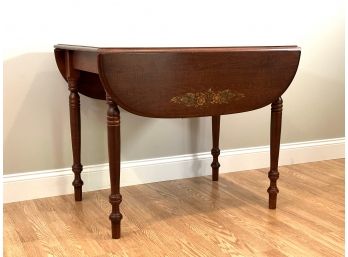 A Beautifully Stenciled Vintage Drop-Leaf Table By Hitchcock