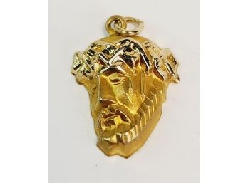 14k Yellow Gold Jesus Head Charm  Pendant