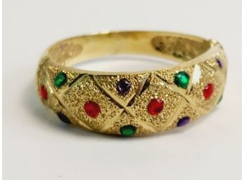 14k Yellow Gold Ring  With Multi Colored Gemstones (matches Next)