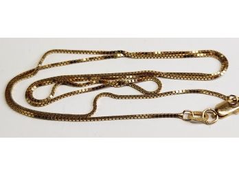 14k Italian Yellow Gold Box Link Necklace