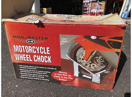 Haul-Master Motorcycle Wheel Chock, New In Box