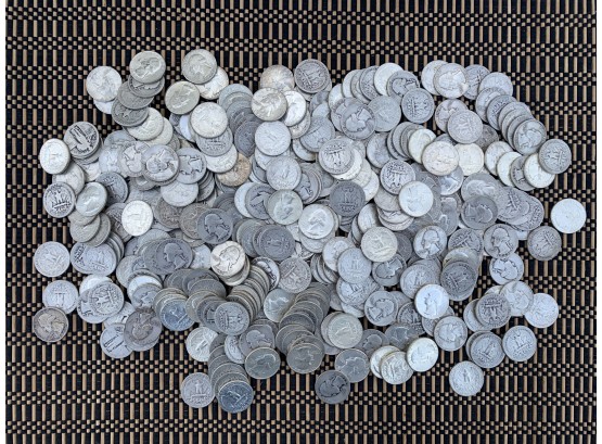 A Large Group Of Silver Quarters