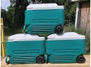 Three Igloo Coolers With Tote Handles