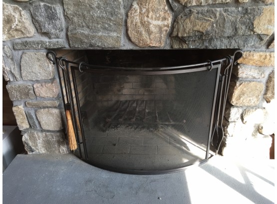 Custom Made Semi Circle Wrought Biron, Half Circle Fireplace Screen