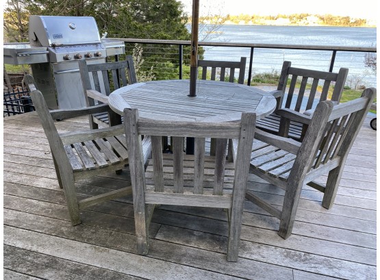 Barlow Tyrie 13pc Teak Patio Set With, Smith And Hawken Round Patio Table