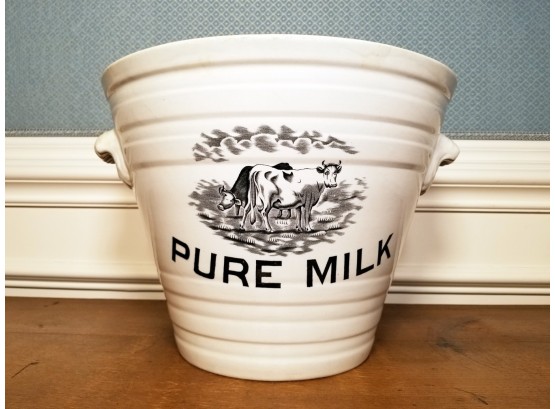 Antique English 'Pure Milk' Dairy Pail