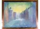 Cityscape, Acrylic On Canvas, 'Almost Home,' Signed Davis