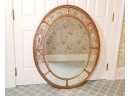 Large Etched Glass Oval Mirror
