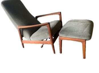 'DUX' By Alf Svensson Mid Century Scandinavian Chair & Ottoman