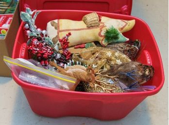 Container Of Christmas Décor