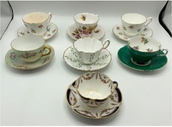 7 Antique Tea Cups ~ Royal Tara, Staffordshire & More ~