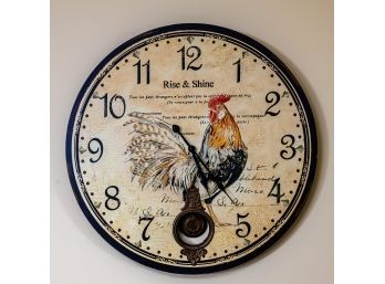 Round Rooster Clock
