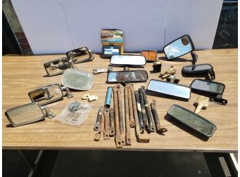 Vintage Lot Of Side View Mirrors, Rear View Mirrors & Other Car Parts - Includes Volkswagen