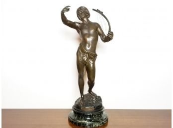 Antique French Bronze On Marble Base