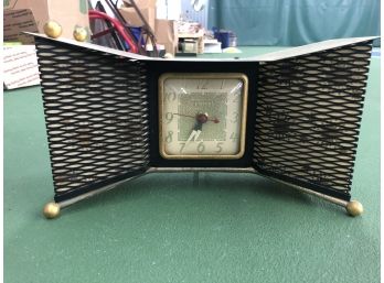 Vintage Early 1950’s United Bow Tie Clock Mid Century - GC WORKING GREAT