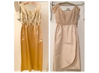 Pair Of Sequined Embroidered Cocktail Dresses