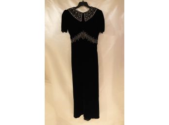 Charming Black Dress With Beaded And Sequined Details
