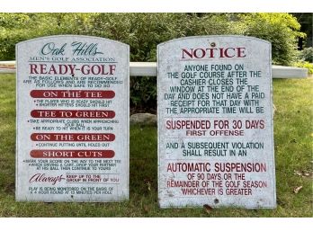 Two Oak Hills Mens Golf Association Golf Signs