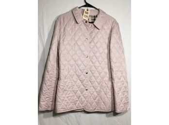 BB-109 - Fabulous BURBERRY Quilted Pink Ladies Jacket - Size Large $559 Retail Price - LIKE NEW !