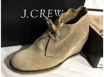 NY-63 - J. CREW MacAllister Suede Wedge Boots NEW  - Paid Over $200 W/tax  (size 9)