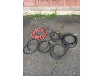 D62 Lot Of 6 Various Air Hoses With Attachments
