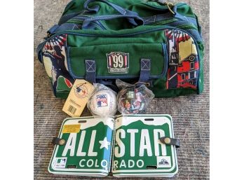1991 MLS All Star: Canvas Bag, Two Baseballs, One All Star Colorado License Plate