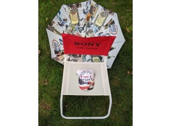 Official NFL Umbrella With Sony Chair And USA Hat