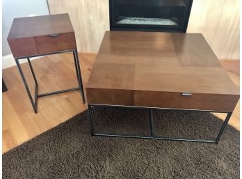 Pair Of Matching West Elm Tables With Elegant Modern Design