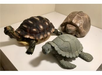 3 Large Decorative Turtles