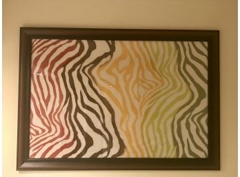 Pretty Framed Multi Colored Tiger Pattern Tapestry