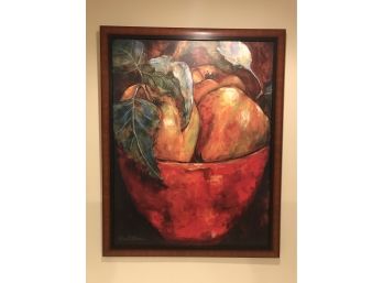 Custom Framed Colorful Fruit Scene Wall Art
