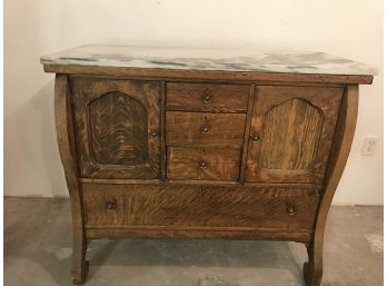 Beautiful Antique Sideboard With Removable Marble Top