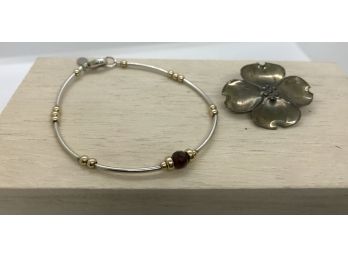 Sterling Silver Bracelet And Pin