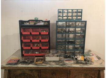 Large Lot Of Hardware With Storage Bins