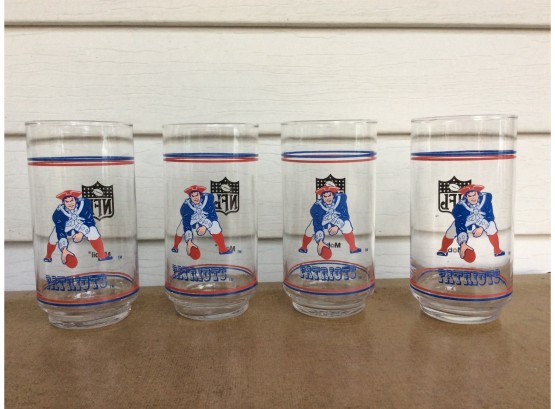 Set Of 4 Collectible New England Patriots Drinking Glasses