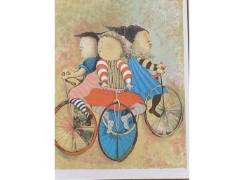 Graciela Boulanger Lithograph, Three Bicycles