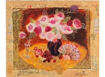 Wissotzky Lithograph, Love And Rosees