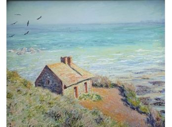 Claude Monet, Giclee On Canvas, The Customs Hut, Morning