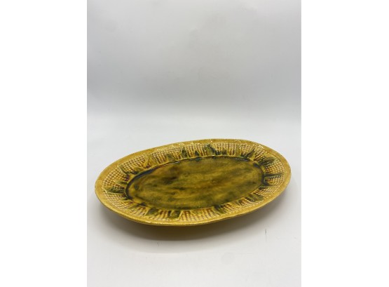 Green Vintage Platter Made In Portugal